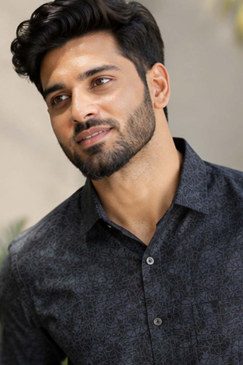 Elegant Grey Formal Shirt- Grey - 5