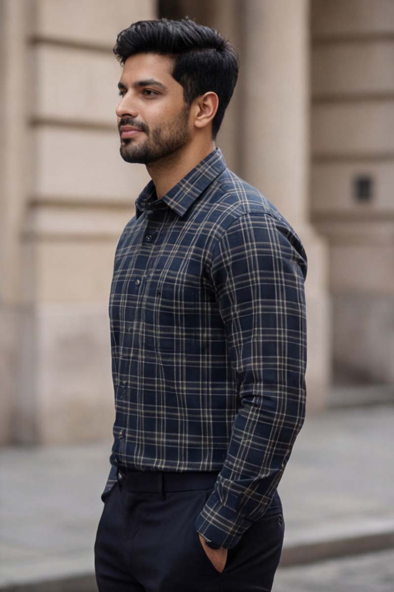 D-Green Checks Global Line Shirt (Smart Fit - Full Sleeves)_RGGL-1801 - 4