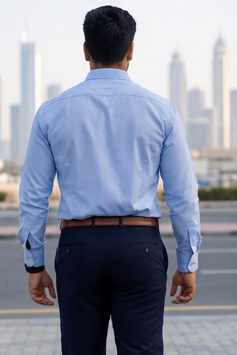 Classic Elite Formal Shirt – Light Blue (Slim Fit, Full Sleeve) - 6