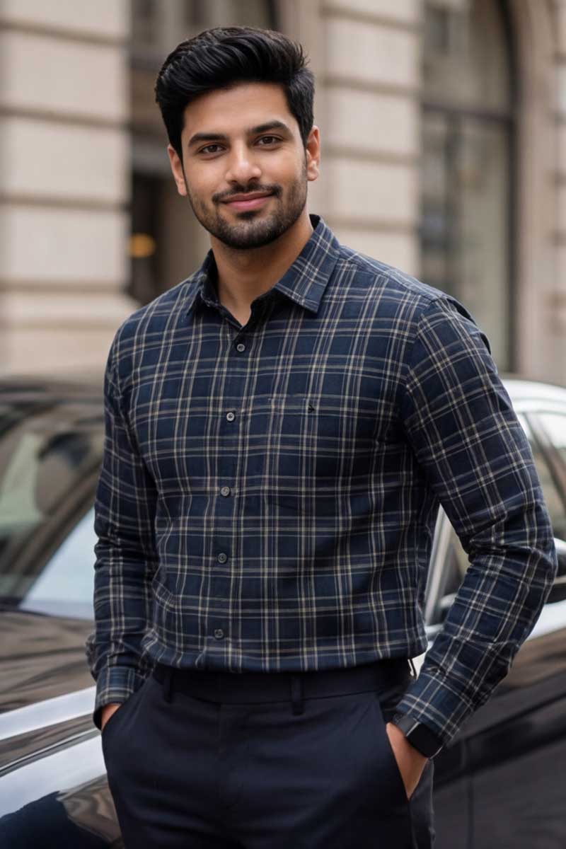 D-Green Checks Global Line Shirt (Smart Fit - Full Sleeves)_RGGL-1801 - 2