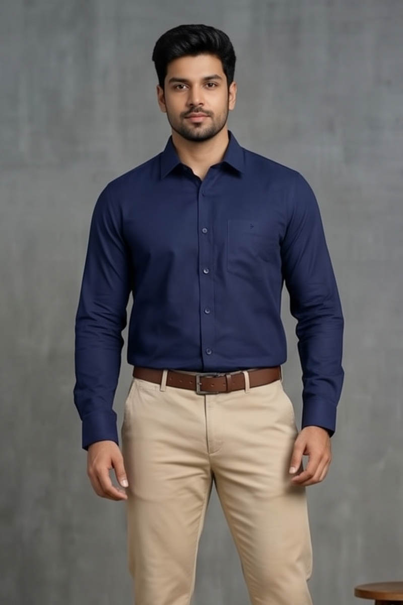 Navy Blue Classic Shirt - Navy - 6