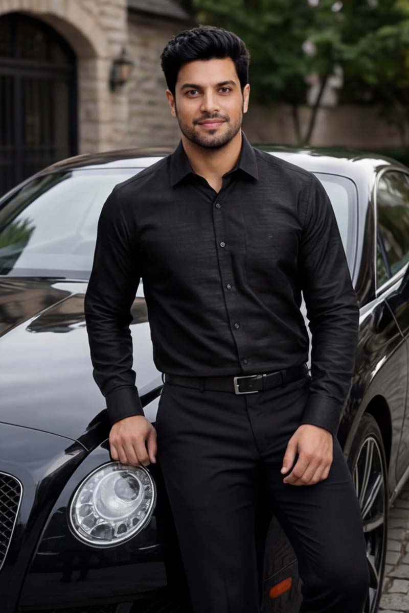 Classic Black Button-Down (BLACK) - 5