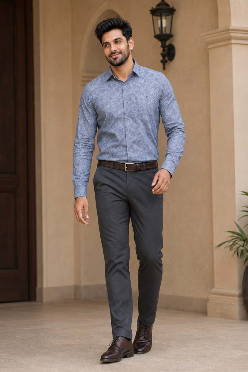 Sapphire Print Shirt  - Blue - 4