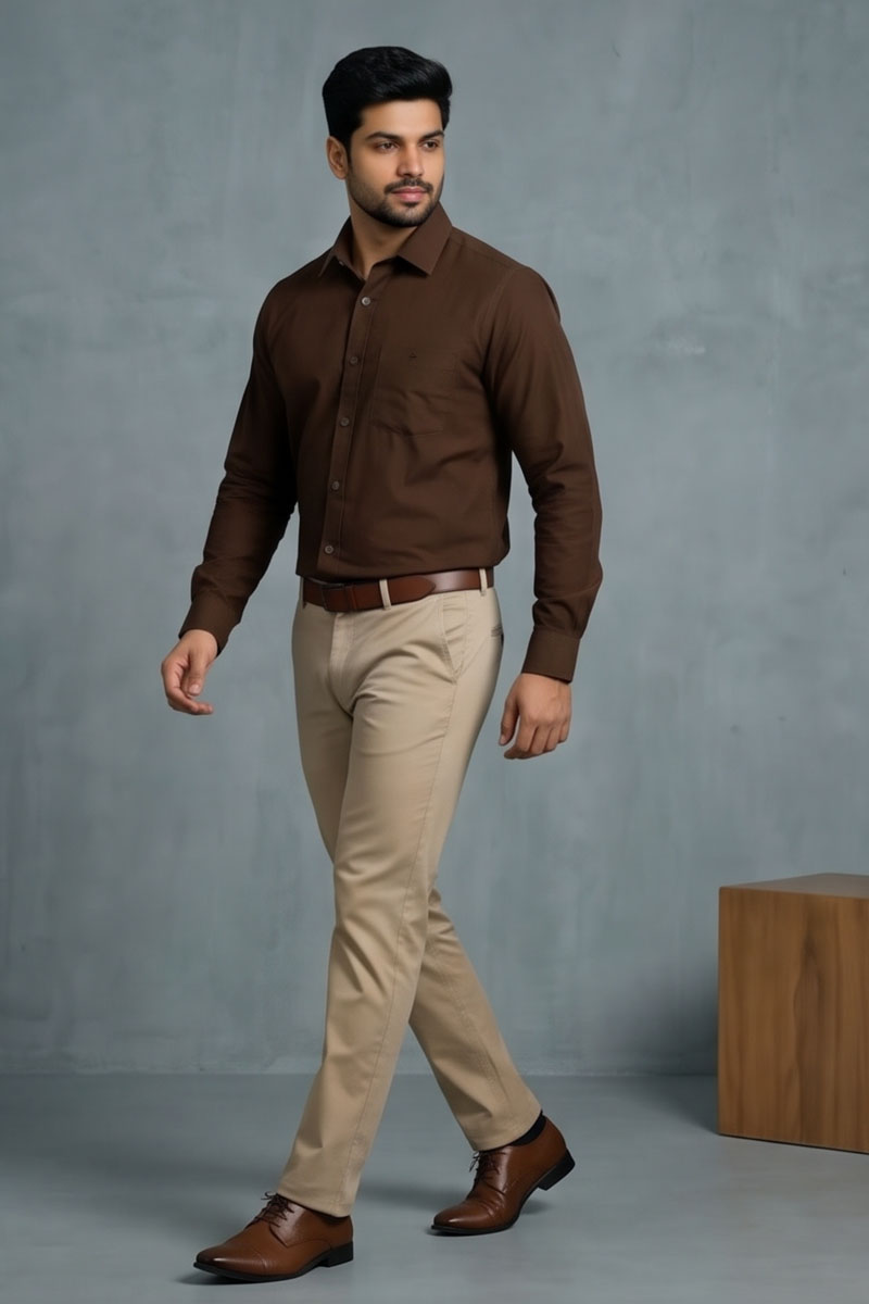 Royal Brown Formal Shirt - Brown - 5