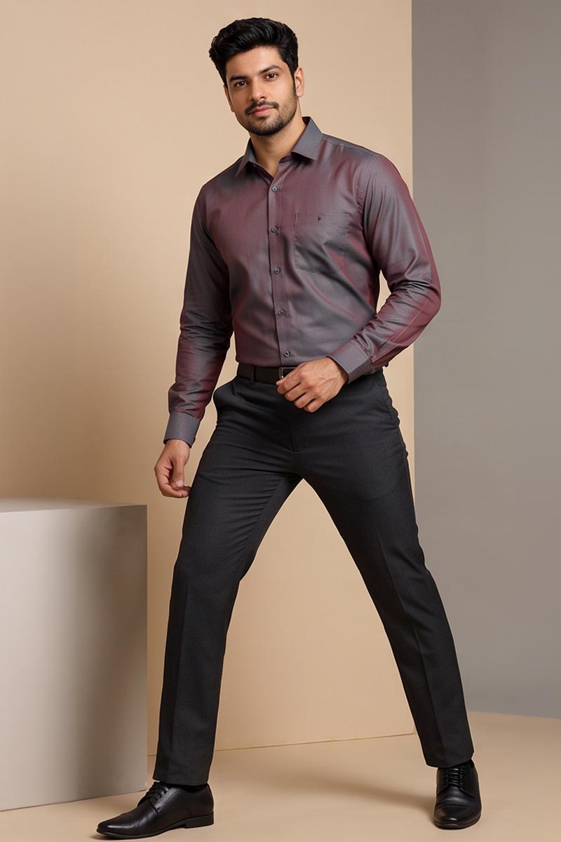 Elite Mauve Formal Shirt - D-Grey - 4
