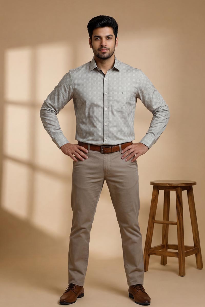 Soft Sage Green Plaid Shirt - L-Green
