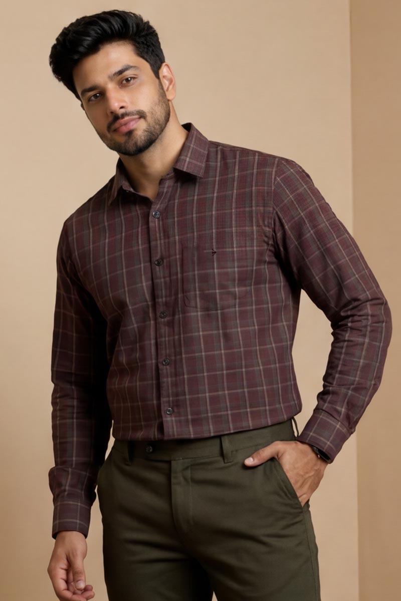 Espresso Stripe Classic Shirt -  D-Brown