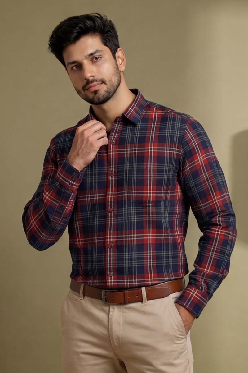 Ruby Red Check Shirt - Red - 3