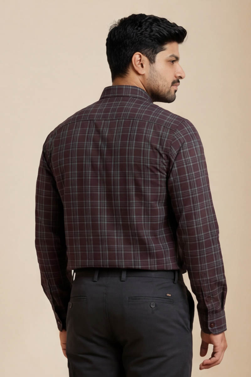 Royal Maroon Check Shirt - Maroon - 6