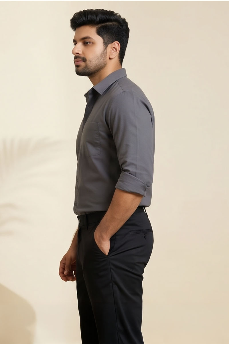 Classic Black Office Pants - Black - 4