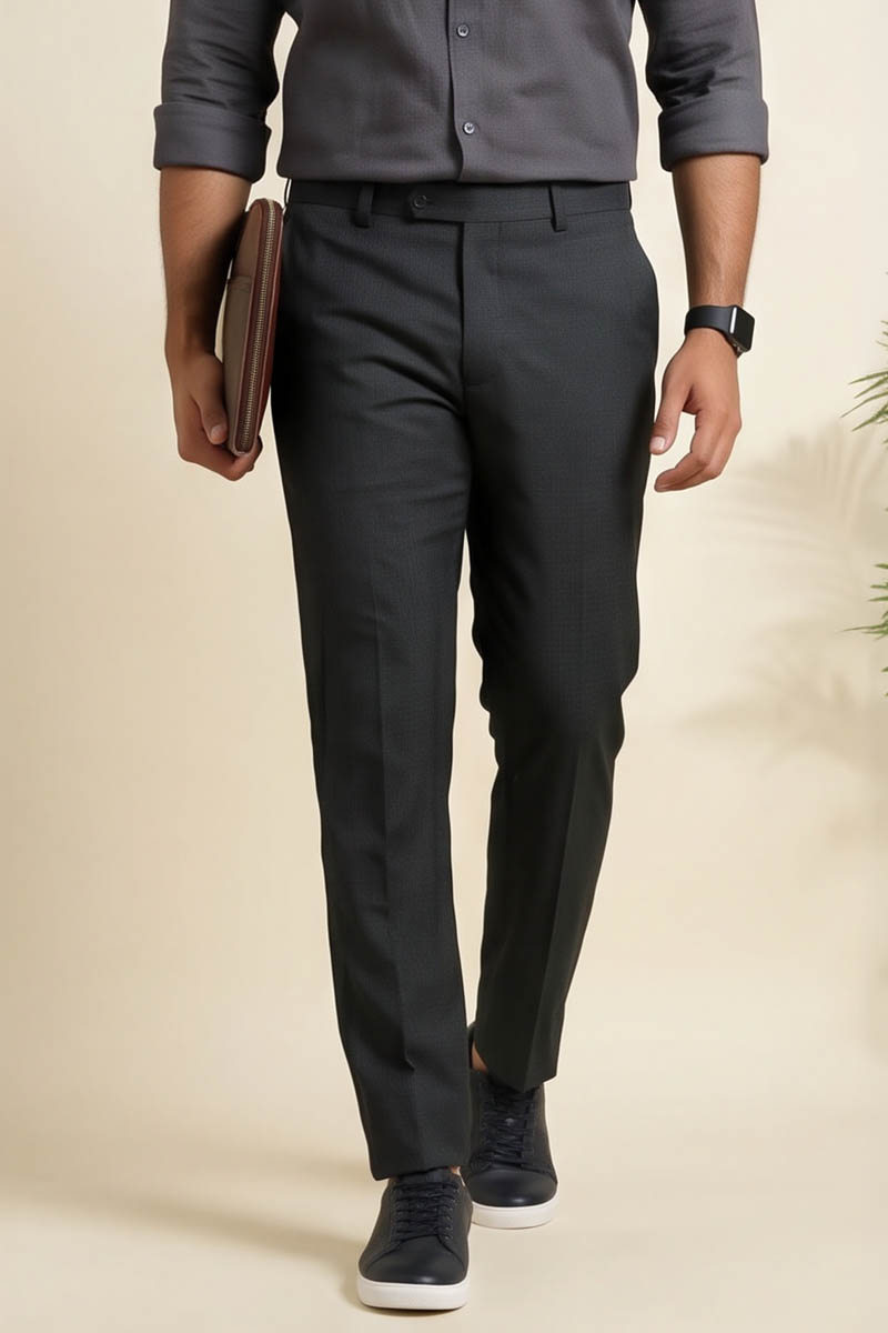 Modern Tailored Fit Trousers - Black - 5