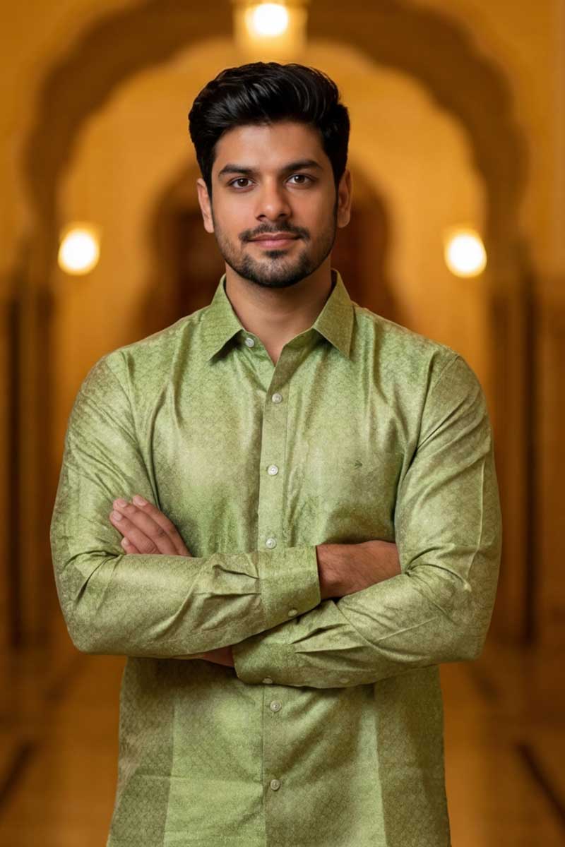 Regal Loom Festive Wear-Green - 2