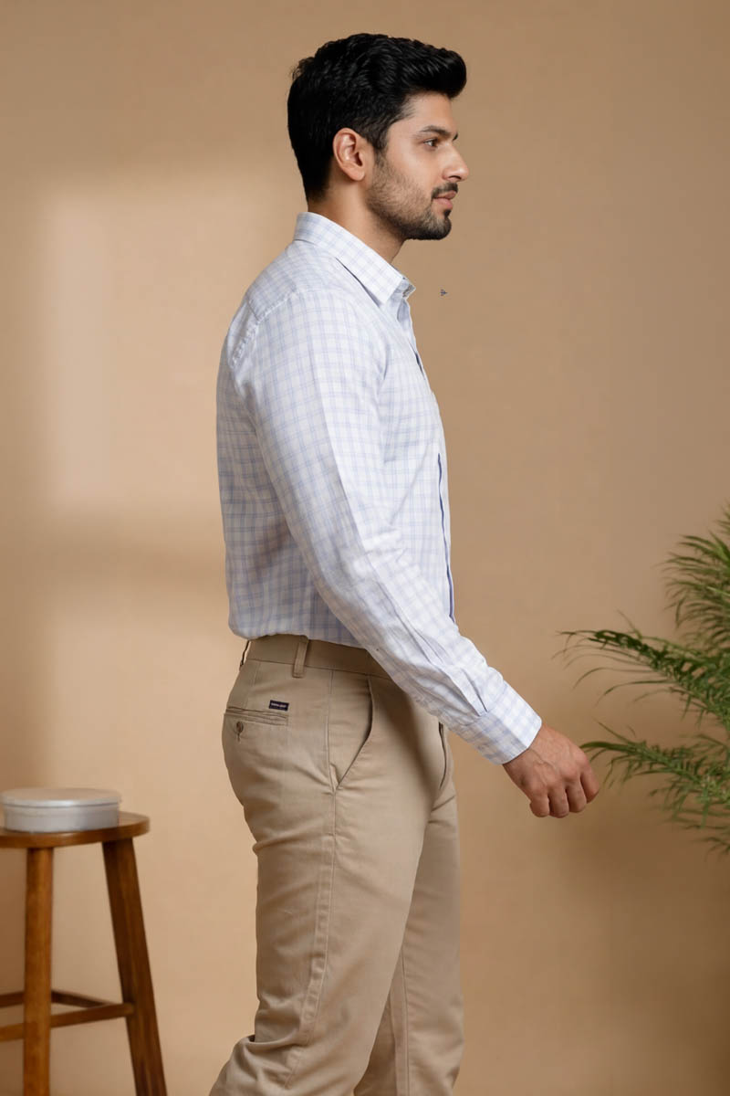 Pearl Line Formal Shirt - L-Blue - 5