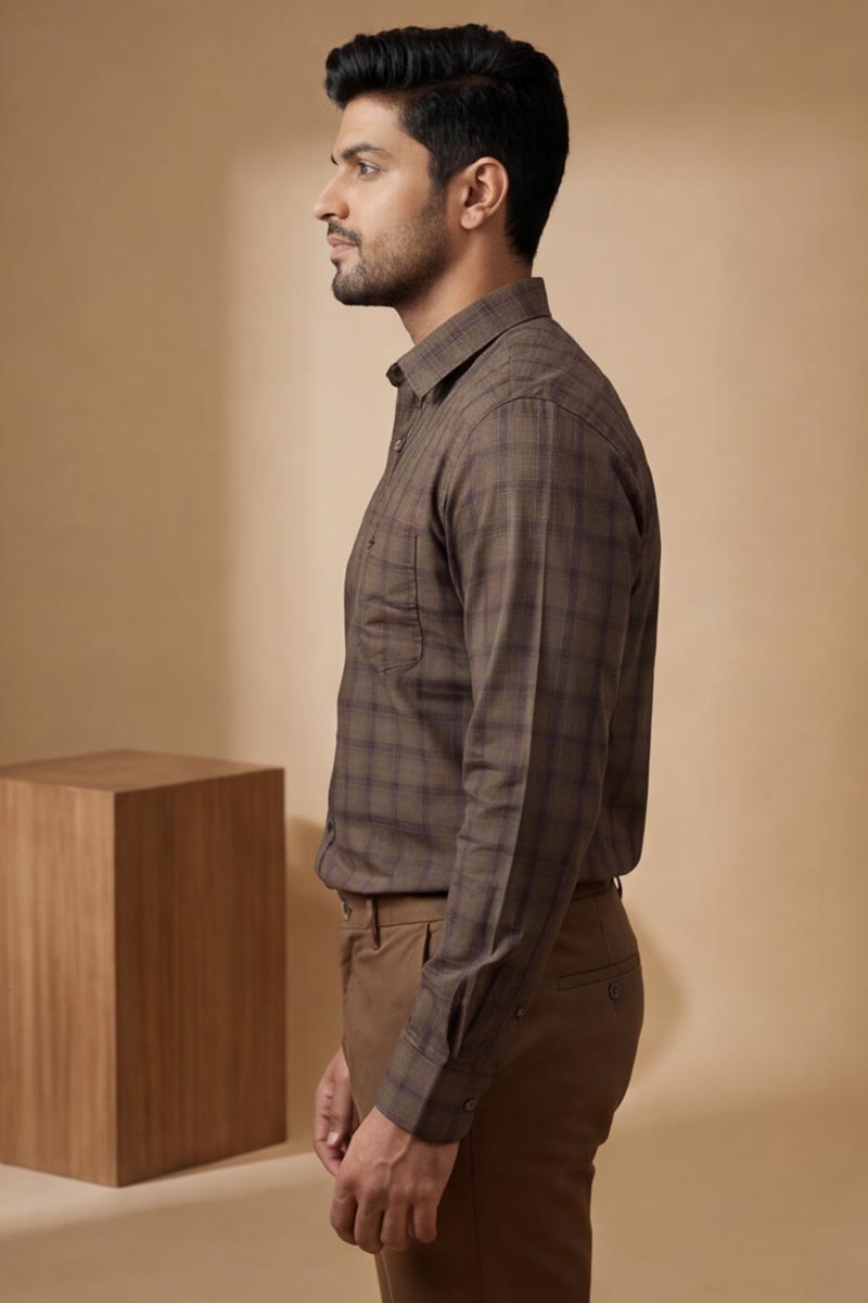 Urban Khaki Check Shirt - 5