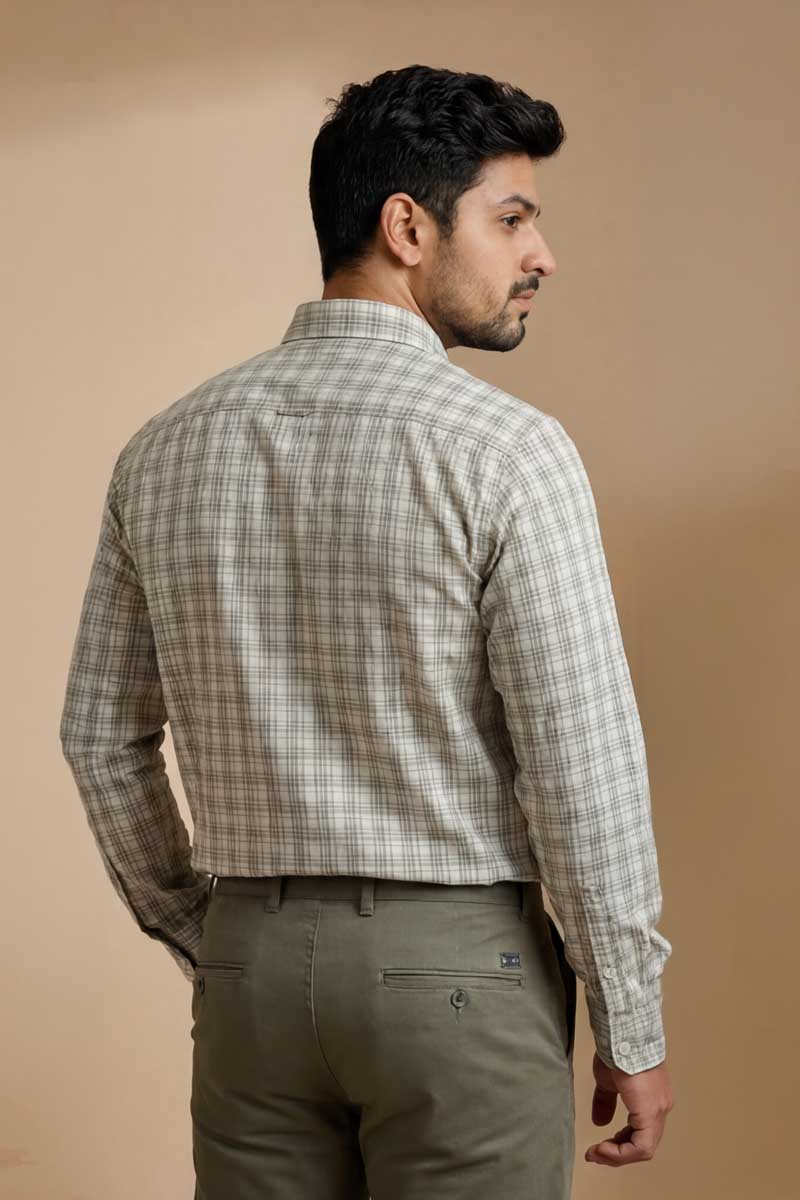 Premium M-Grey Plaid Shirt - M-Grey - 6