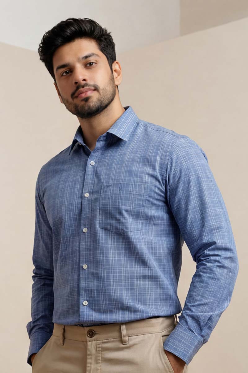 Azure Blue Signature Shirt - S-BLUE - 4