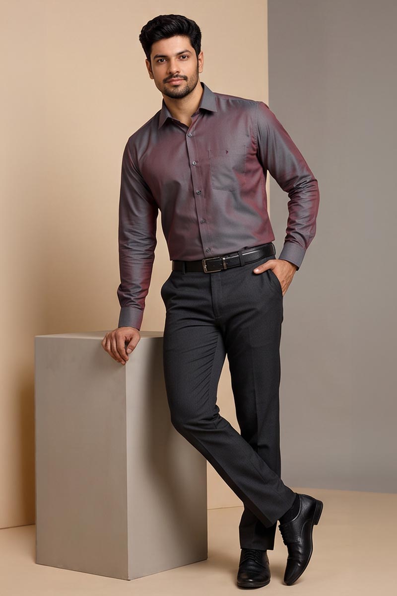 Elite Mauve Formal Shirt - D-Grey