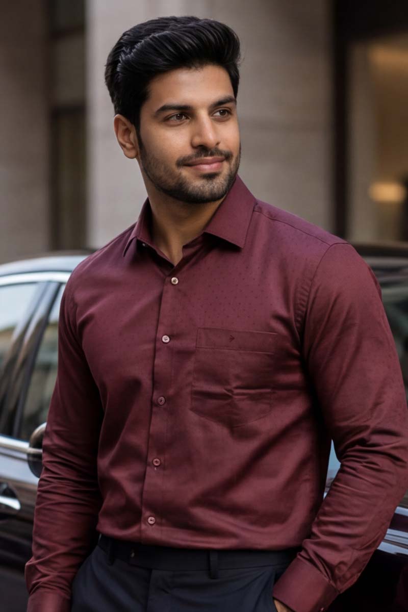 Long Sleeve Maroon Shirt - 6