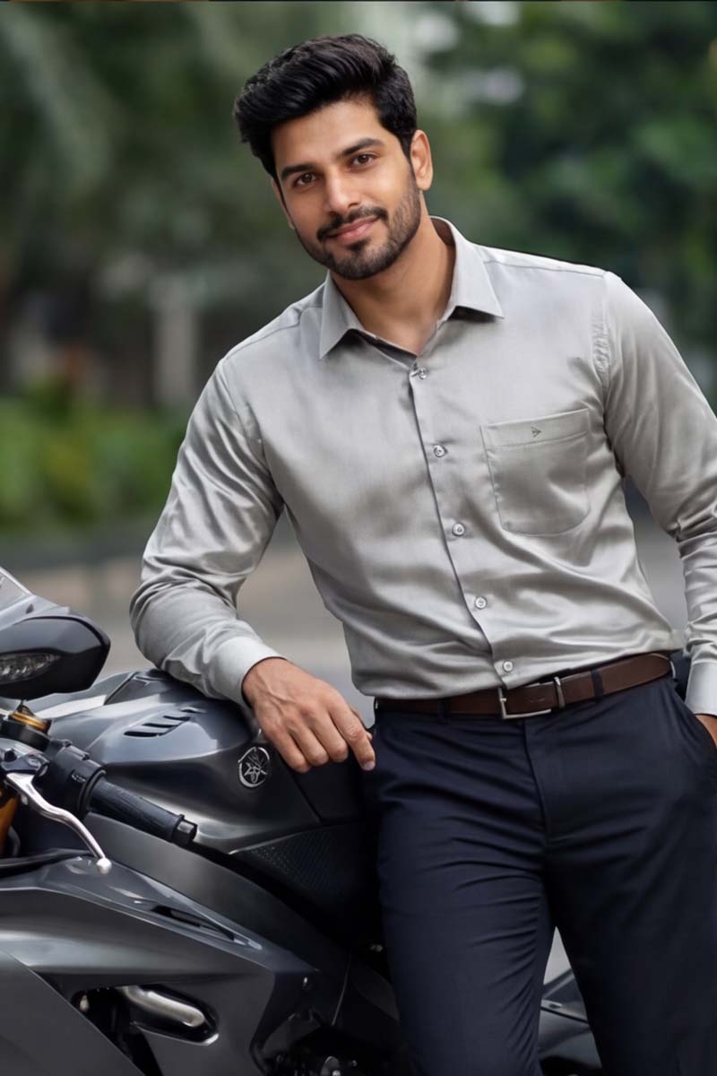 SmartEase Semi-Formal Shirt – Light Grey - 4