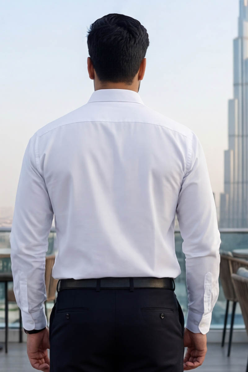 Classic Elite Formal Shirt – White (Slim Fit, Full Sleeve) - 4