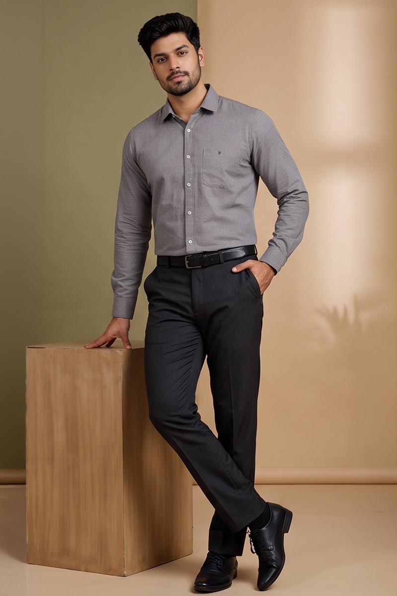 Slate Grey Luxe Shirt -L-Grey - 4