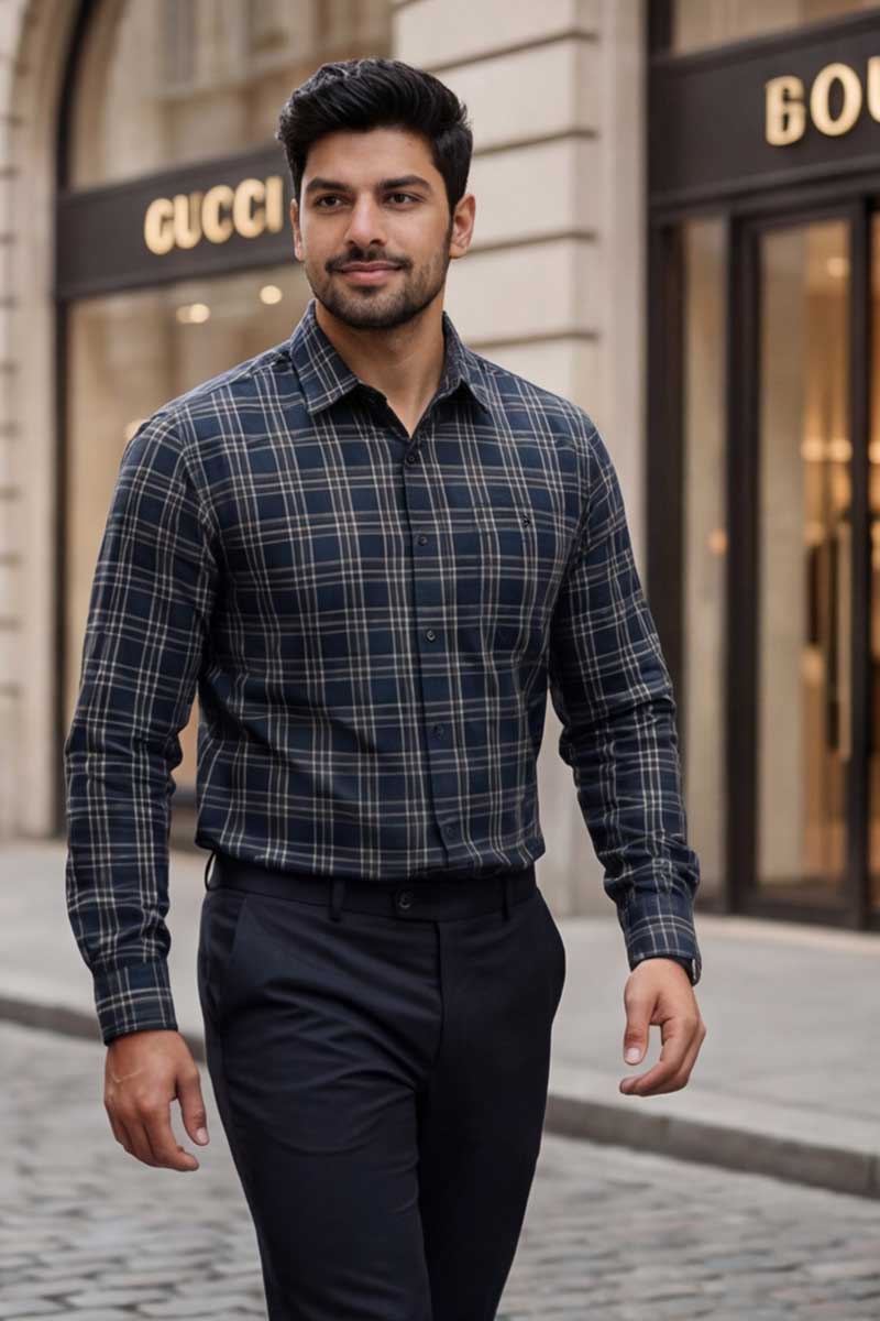 D-Green Checks Global Line Shirt (Smart Fit - Full Sleeves)_RGGL-1801 - 3