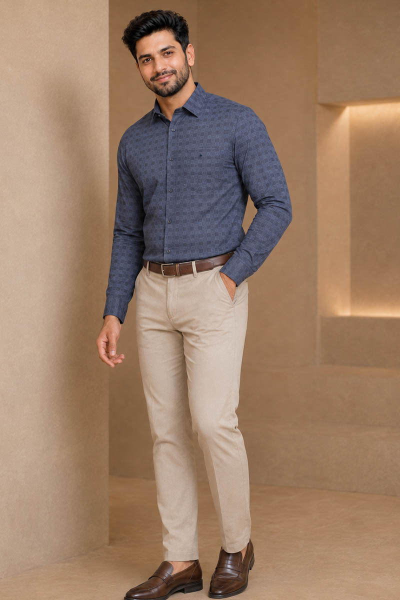 Charcoal Royale – Textured Formal Shirt -Grey - 2