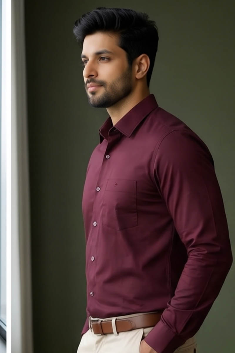 Royal Maroon Shirt - Maroon - 5