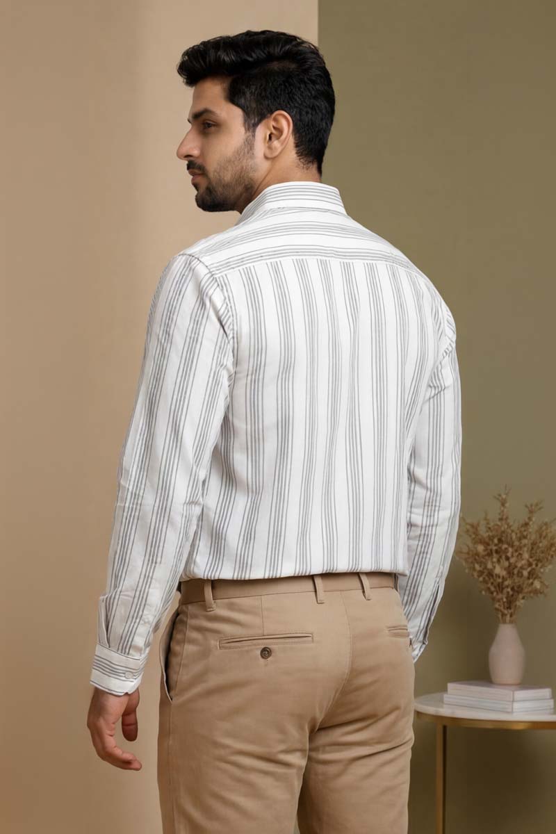 Luxe Stripe White Shirt - White - 6