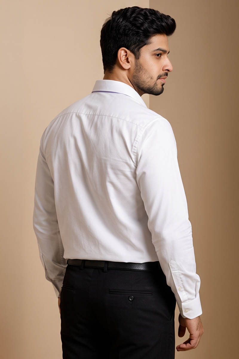 Executive White Formal Shirt -White - 6