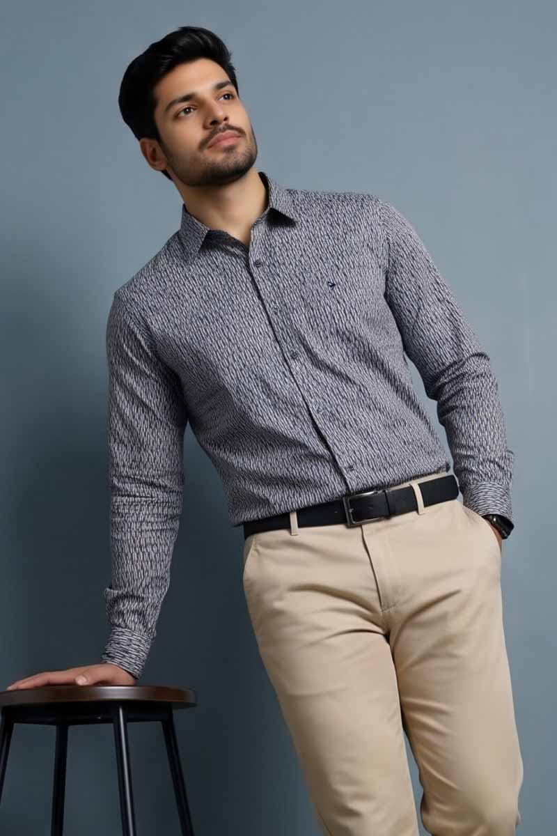 Men's Classic Navy Blue Shirt - 2