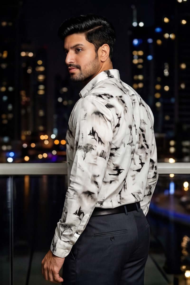 SHIRT - Urban Landscape Long Sleeve Shirt (GREY) - 6