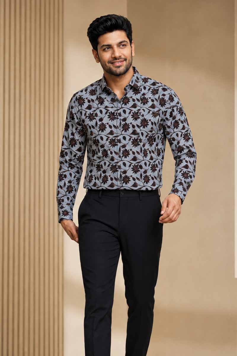 Ivory Brown Abstract Shirt - D-Brown - 4
