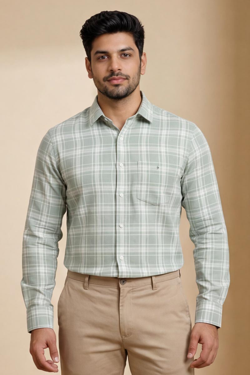 Urban Green Check Shirt - M-Green