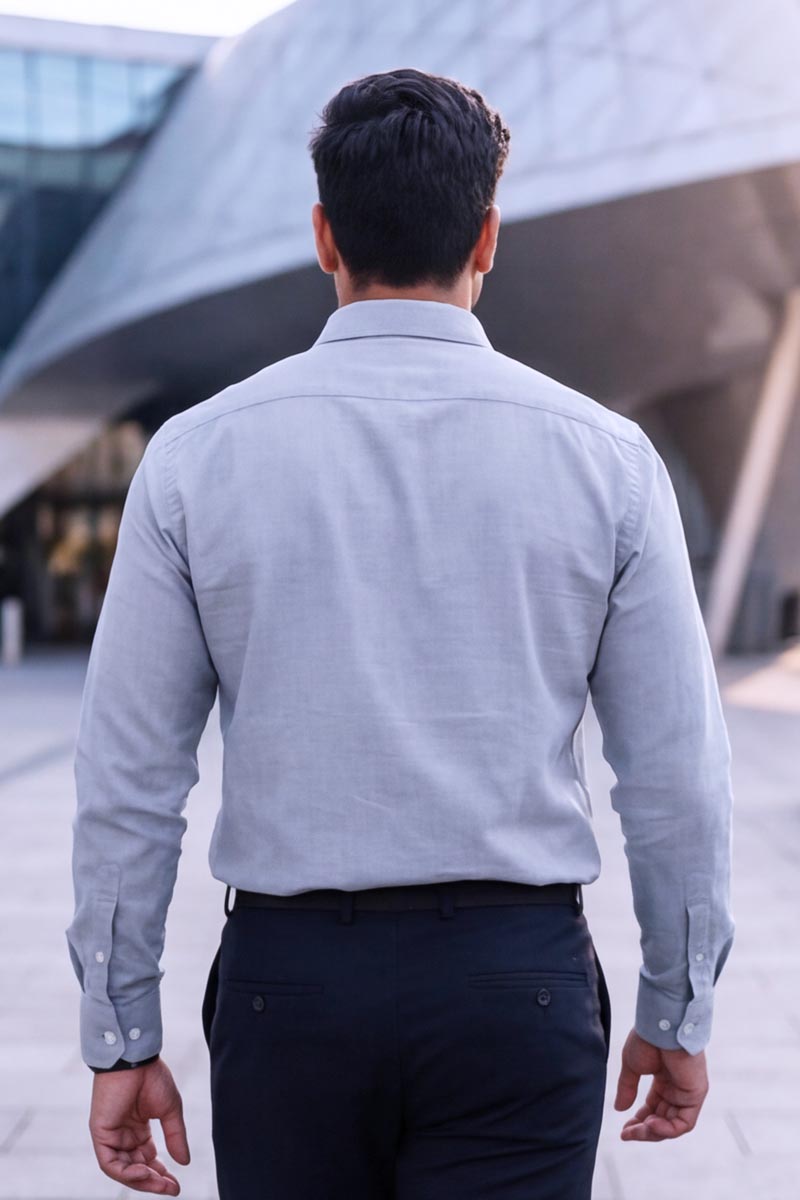 PureLine Formal Shirt in Light Grey - 6