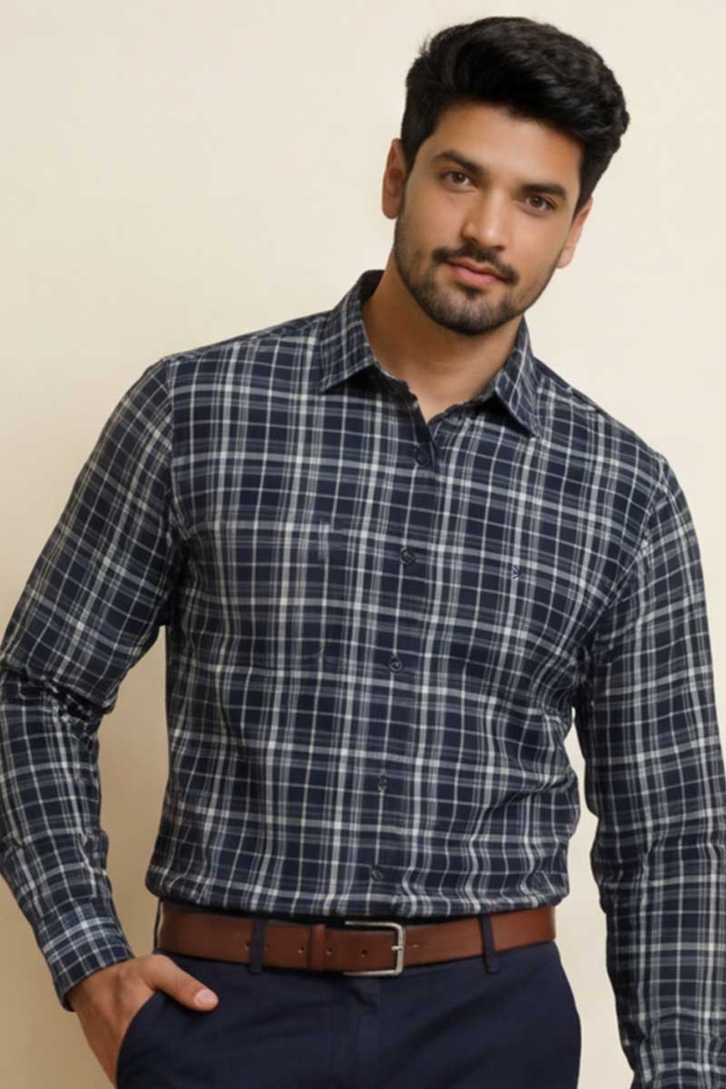 Classic Heritage Blue Plaid Shirt - A-Blue - 5