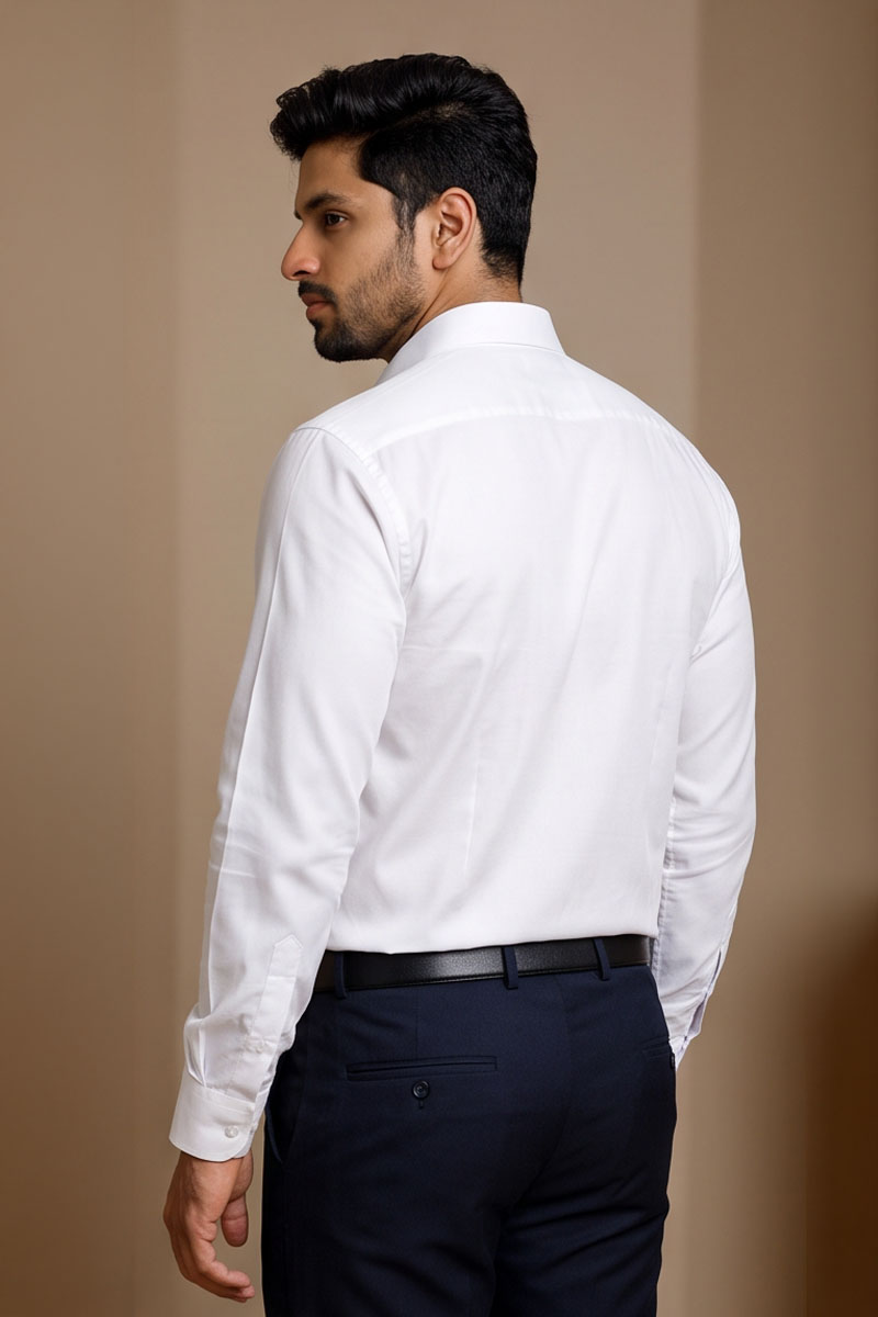 Premium White Formal Shirt -White - 6