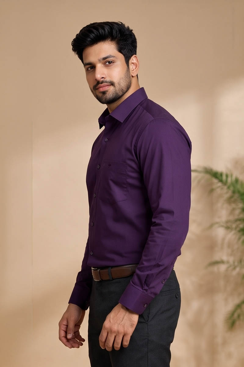 Merlot Classic Shirt - Wine - 5