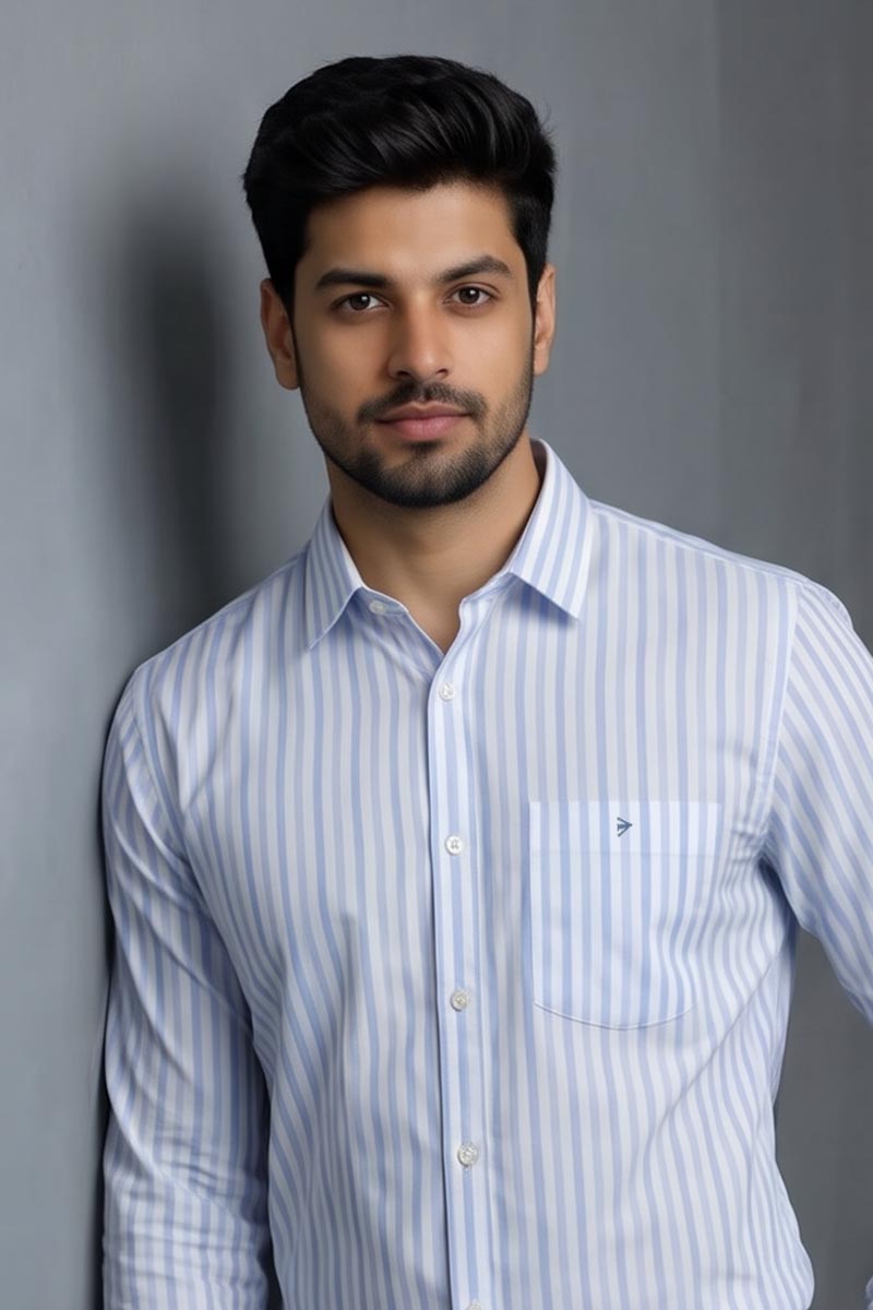 Royal Striped Shirt - L-Blue - 3