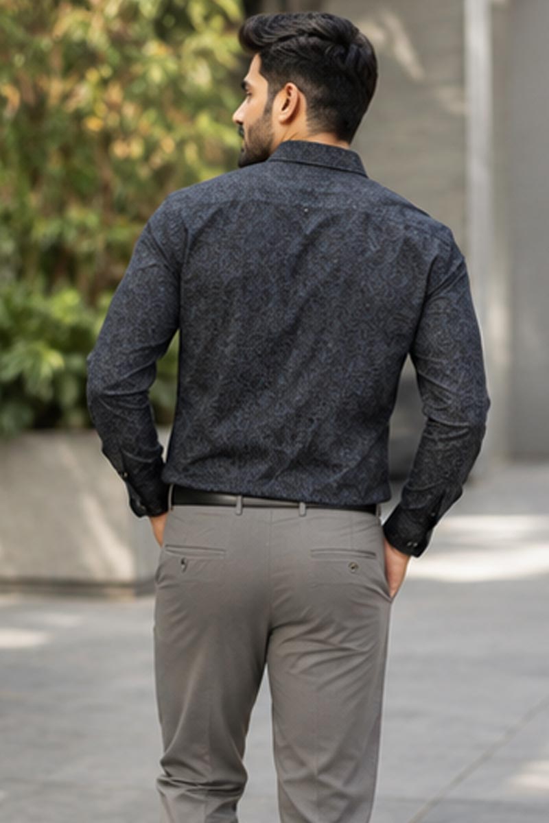 Elegant Grey Formal Shirt- Grey - 6