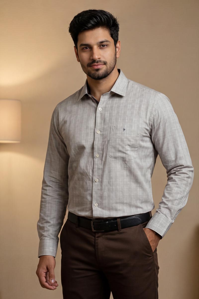 Cloud Grey Premium Shirt - L-Grey - 5