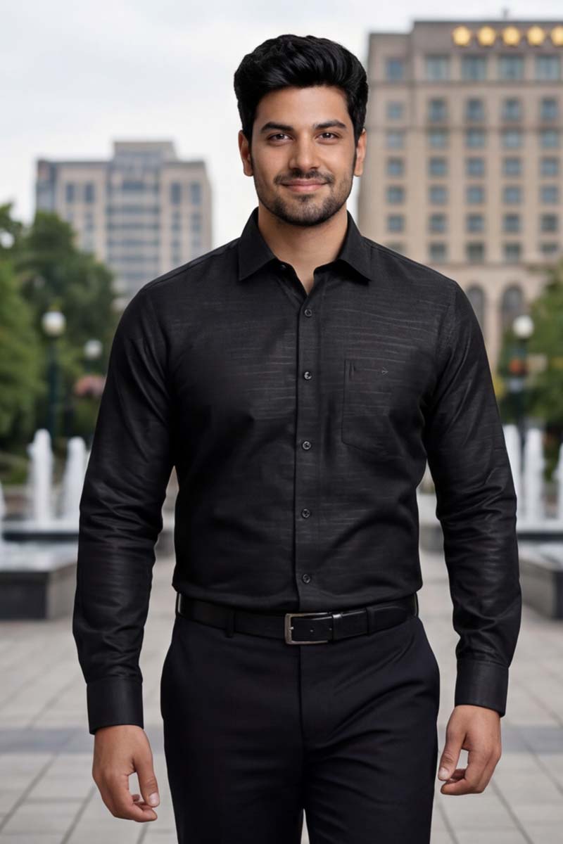 Classic Black Button-Down (BLACK)