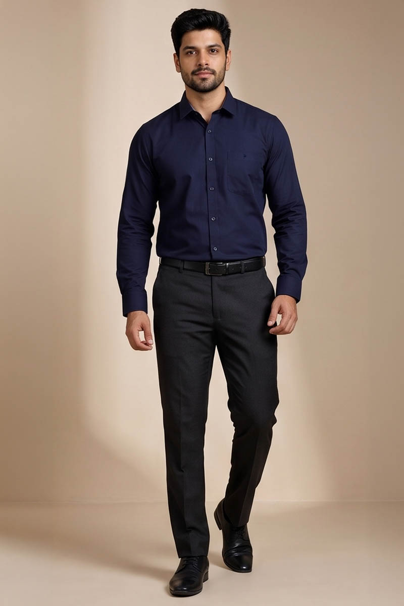 Signature Navy Office Shirt -Navy - 5