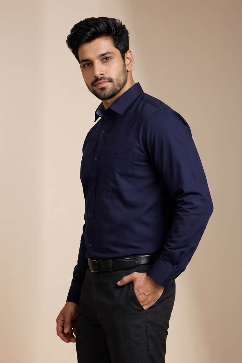 Signature Navy Office Shirt -Navy - 4