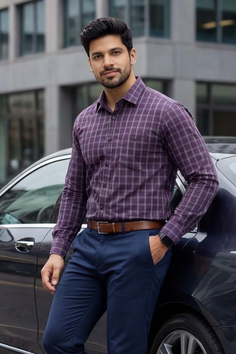 SHIRT stylish piece combines classic design with modern flair (BURGANDY) - 2