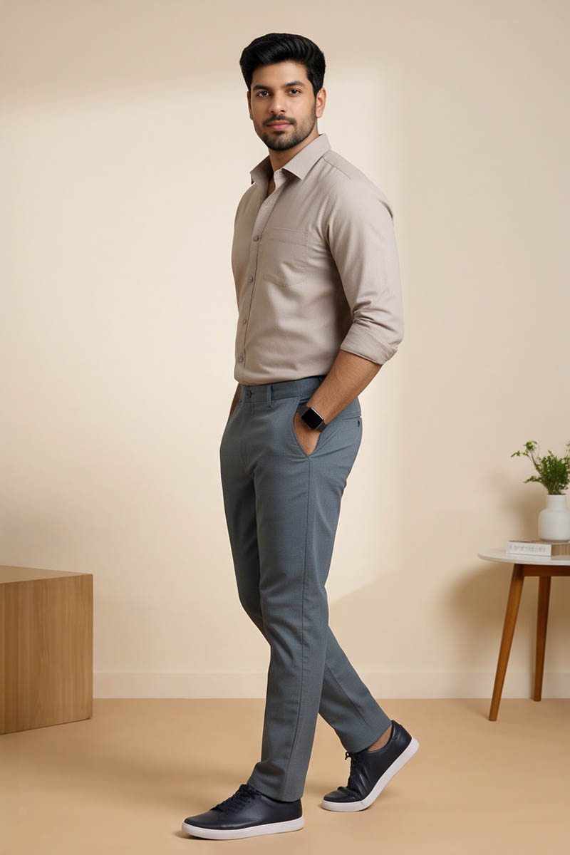 Elite Ash Blue Office Trousers - Ash Blue - 6