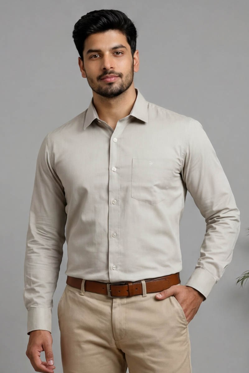 Ash Grey Classic Shirt - L-Grey - 5