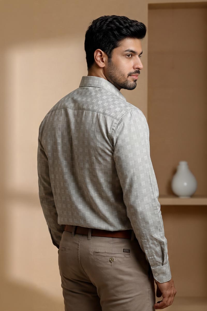 Soft Sage Green Plaid Shirt - L-Green - 6