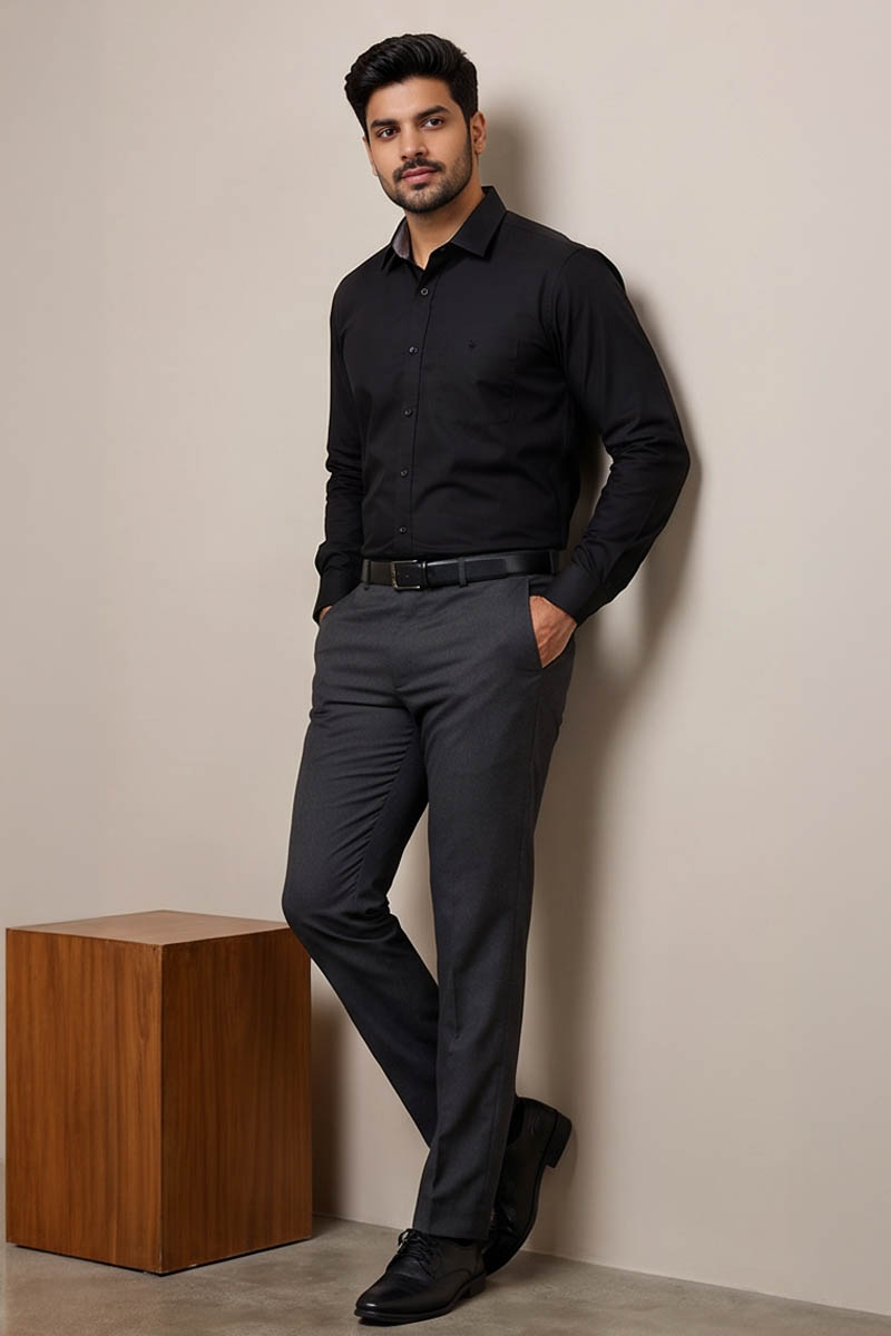 Signature Black Office Shirt - Black - 5