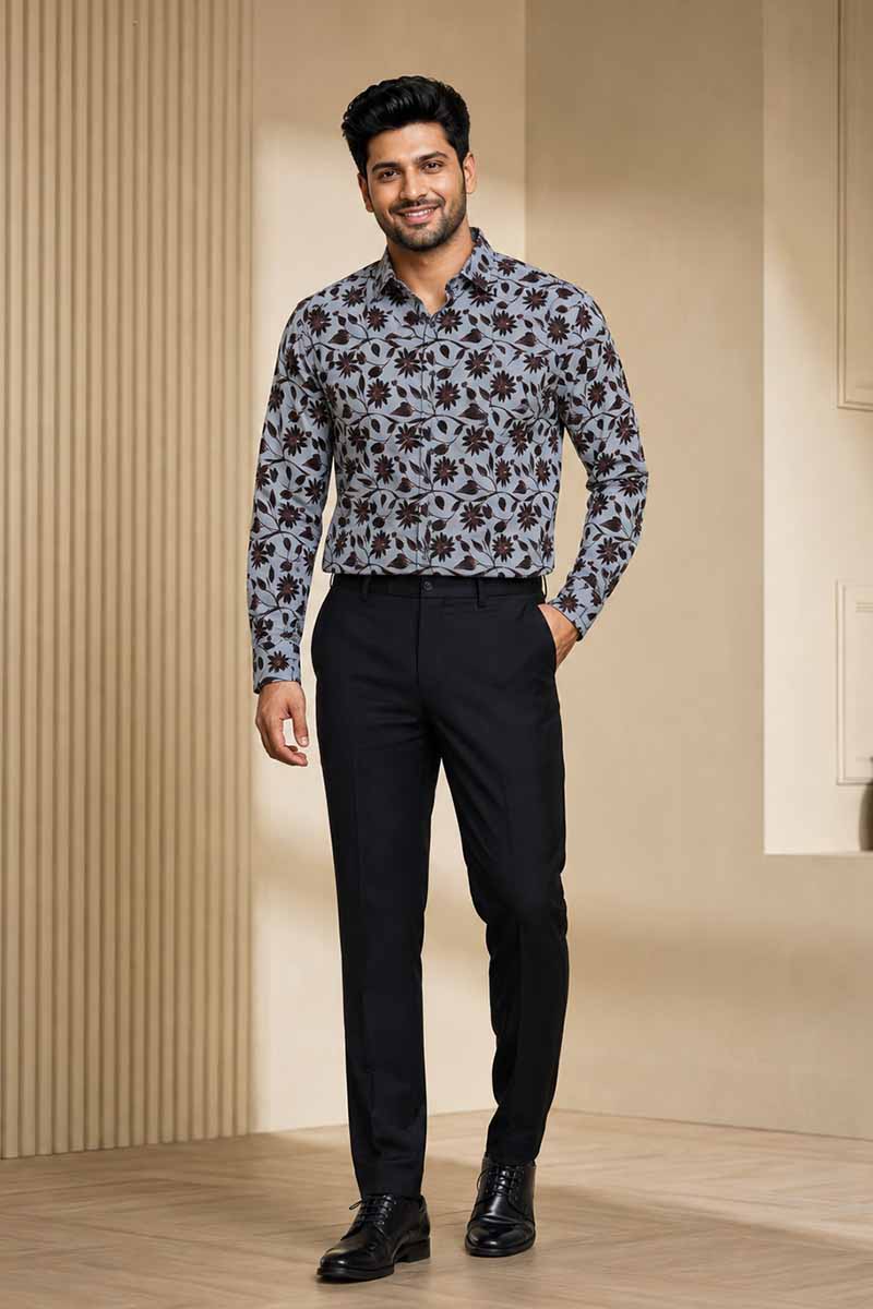 Ivory Brown Abstract Shirt - D-Brown - 6